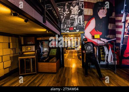 Salesroom della Third Man Records, un'etichetta discografica indipendente specializzata in vinile in Canfield Street a Detroit. L'edificio ospita anche un impianto di pressatura in vinile a Detroit, Stati Uniti Foto Stock