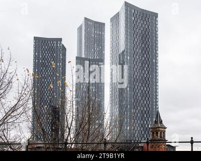 Deansgate Square Tower Blocks, Manchester Foto Stock