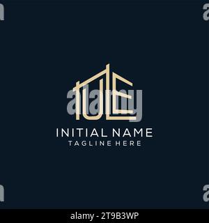 Logo UE iniziale, grafica vettoriale di design del logo architettonico e costruttivo pulito e moderno Illustrazione Vettoriale