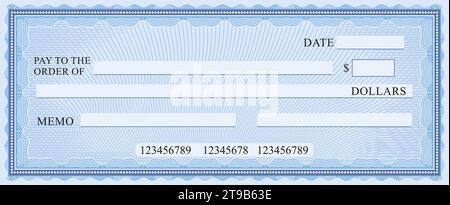 Colore controllo in bianco (Business Cheque Design). Illustrazione vettoriale. Illustrazione Vettoriale