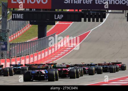 Austin, USA. 22 ottobre 2023. Partenza, Gran Premio di F1 degli Stati Uniti sul circuito delle Americhe il 22 ottobre 2023 ad Austin, Stati Uniti d'America. (Foto di HOCH ZWEI) credito: dpa/Alamy Live News Foto Stock