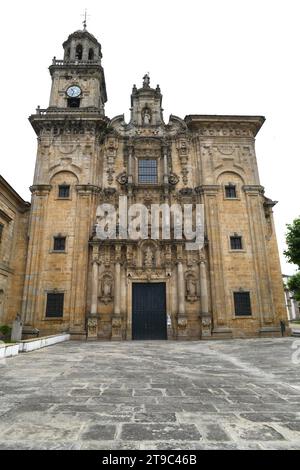 Vilanova de Lourenza, chiesa di San Salvador (barocco 17 ° secolo). Lugo, Galizia, Spagna. Foto Stock