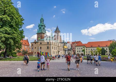 Cracovia, Polonia - 18 luglio 2023: Castello reale Wawel a Cracovia regione di Malopolska in Polonia Foto Stock