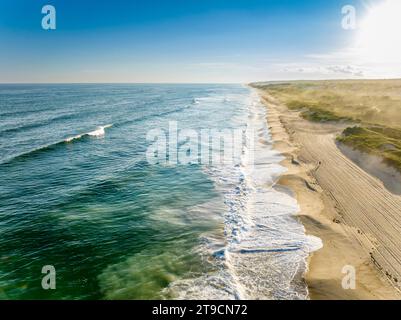 immagine aerea del surf e della spiaggia di montauk Foto Stock