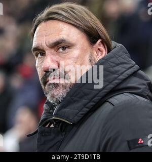 Rotherham, Regno Unito. 24 novembre 2023. Daniel Farke manager del Leeds United durante la partita del campionato Sky Bet Rotherham United vs Leeds United al New York Stadium, Rotherham, Regno Unito, 24 novembre 2023 (foto di Mark Cosgrove/News Images) credito: News Images Ltd/Alamy Live News Foto Stock