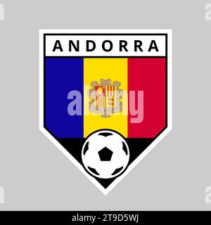Immagine del distintivo della squadra Angled Shield di Andorra per il torneo di calcio Illustrazione Vettoriale