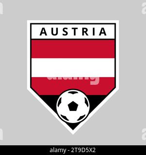 Immagine del distintivo della squadra Angled Shield dell'Austria per il torneo di calcio Illustrazione Vettoriale
