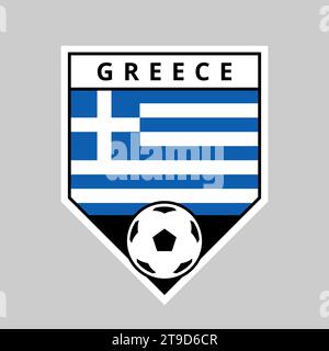 Immagine del distintivo della squadra Angled Shield della Grecia per il torneo di calcio Illustrazione Vettoriale