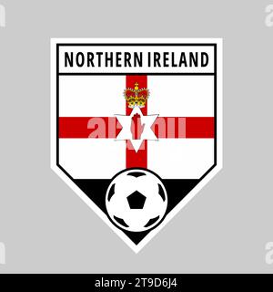 Illustrazione del distintivo della squadra Angled Shield dell'Irlanda del Nord per il torneo di calcio Illustrazione Vettoriale