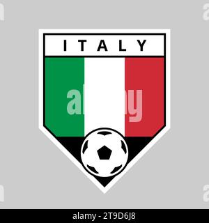 Illustrazione del distintivo della squadra Angled Shield of Italy per il torneo di calcio Illustrazione Vettoriale