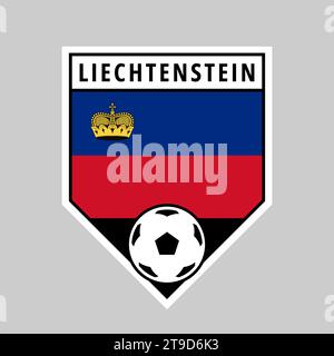 Illustrazione del distintivo della squadra Angled Shield del Liechtenstein per il torneo di calcio Illustrazione Vettoriale