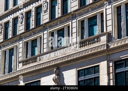 Facciata del Book Building a Detroit, Stati Uniti Foto Stock