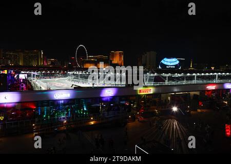 Las Vegas, Stati Uniti. 16 novembre 2023. Track Impression, Gran Premio di F1 di Las Vegas sul Las Vegas Strip Circuit il 16 novembre 2023 a Las Vegas, Stati Uniti d'America. (Foto di HOCH ZWEI) credito: dpa/Alamy Live News Foto Stock