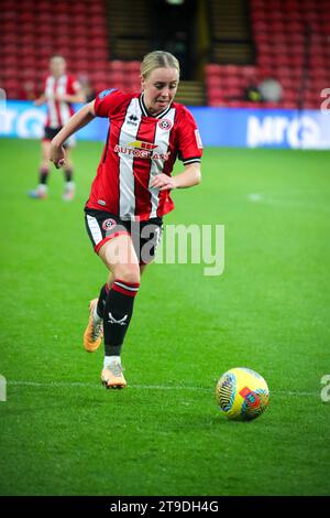 Watford, Regno Unito. 19 novembre 2023. Watford, Inghilterra, 19 novembre 2023 Sheffield United Attacker in azione durante la partita del Barclays fa Womens Championship tra Watford e Sheffield United a Vicarage Road a Watford, Inghilterra (Will Hope/SPP) credito: SPP Sport Press Photo. /Alamy Live News Foto Stock