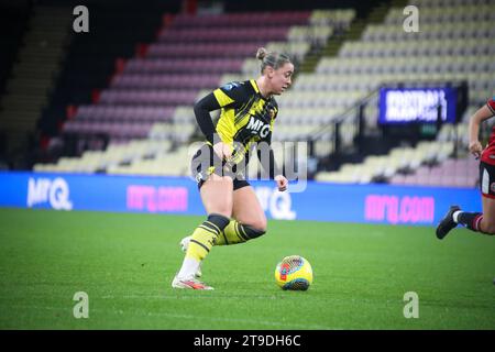 Watford, Regno Unito. 19 novembre 2023. Watford, Inghilterra, 19 novembre 2023 Gemma Davison in azione durante il Barclays fa Womens Championship tra Watford e Sheffield United a Vicarage Road a Watford, Inghilterra (Will Hope/SPP) credito: SPP Sport Press Photo. /Alamy Live News Foto Stock