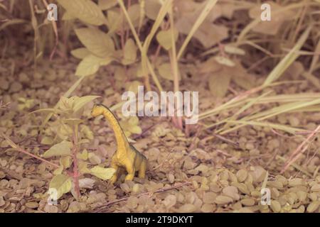 immagine a infrarossi dei giocattoli dei dinosauri della prateria boscosa Foto Stock