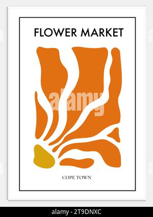 Contiene un set di arte astratta in stile mercato dei fiori e una collezione di arte moderna per la decorazione. Vector İllustration poster. Collezione per l'arte di tendenza. Illustrazione Vettoriale