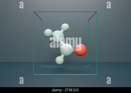 Molecola di acetaldeide, illustrazione Foto Stock