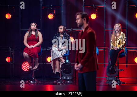 Stoccolma, NEP Studios, Svezia, 11 24 2023, semifinale di Idol. Foto Stock