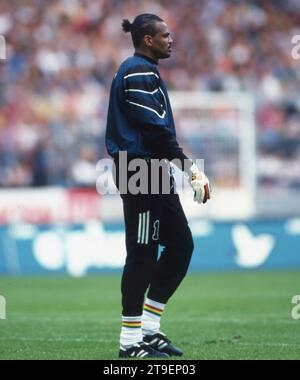 Calcio, firo: 1 giugno 1996 Campionato europeo di calcio preparazione Campionato europeo europeo, partita internazionale 1996, foto archivio, foto archivio, foto archivio, foto archivio Germania - Francia 0:1 Bernard Lama, figura intera Foto Stock