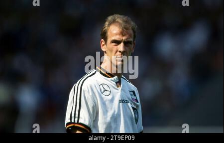 Calcio, firo: 1 giugno 1996 Campionato europeo di calcio preparazione Campionato europeo europeo, partita internazionale 1996, foto archivio, foto archivio, foto archivio, foto archivio Germania - Francia 0:1 Mario Basler, mezza figura Foto Stock