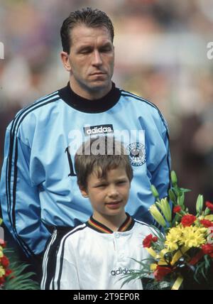 Calcio, firo: 1 giugno 1996 Campionato europeo di calcio preparazione Campionato europeo europeo, partita internazionale 1996, foto archivio, foto archivio, foto archivio, foto archivio Germania - Francia 0:1 Andreas Kopke, mezza figura Foto Stock