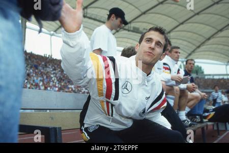 Calcio, firo: 1 giugno 1996 Campionato europeo di calcio preparazione Campionato europeo europeo, partita internazionale 1996, foto archivio, foto archivio, foto archivio, immagini archivio Germania - Francia 0:1 Mehmet Scholl, mezza figura Foto Stock