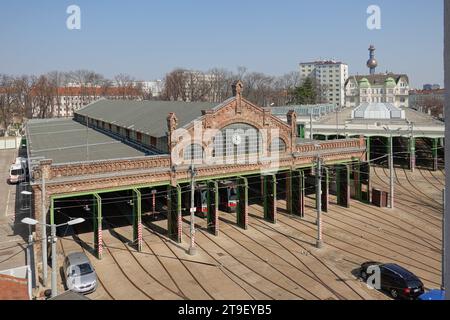 Wien, Straßenbahnremise Gürtel // Vienna, Tramway Depot Gürtel Foto Stock