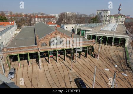 Wien, Straßenbahnremise Gürtel // Vienna, Tramway Depot Gürtel Foto Stock