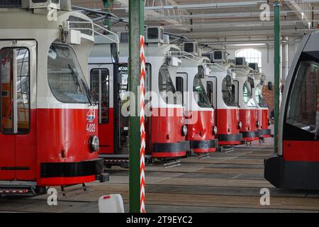 Wien, Straßenbahnremise Gürtel // Vienna, Tramway Depot Gürtel Foto Stock