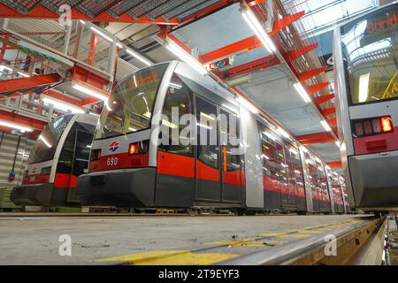 Wien, Straßenbahnremise Ottakring // Vienna, Tramway Depot Ottakring Foto Stock