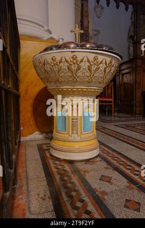 Budapest, Ladislaus-Kirche, Szent Laszló tér, Ödön Lechner, Gyula Pártos 1898 // Budapest, Chiesa di Ladislaus, Szent Laszló tér, Ödön Lechner, Gyula Pár Foto Stock