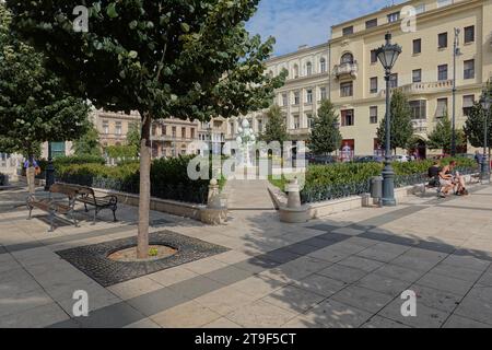 Budapest, Stadtgestaltung, Jozsef Nador ter // Budapest, Public Space Design, Jozsef Nador ter Foto Stock