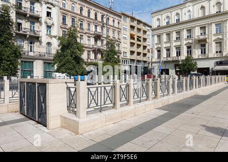 Budapest, Stadtgestaltung, Jozsef Nador ter, Tiefgarage // Budapest, Public Space Design, Jozsef Nador ter, parcheggio Foto Stock