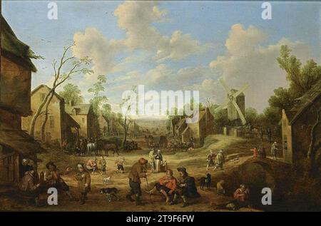 Village Street 1650s di Joost Cornelisz. Droochsloot Foto Stock