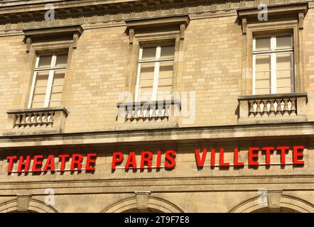 Parigi, Francia - 2 settembre 2019: Teatro drammatico (Theatre Paris-Villette) a Parigi, Francia. Foto Stock