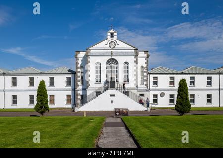 Mitchel Hall Building, noto come 'c' Block, che fu completato nel 1851 da detenuti e lavoratori civili, a Spike Island, Cobh, contea di Cork, Irlanda. Foto Stock