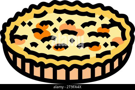quiche lorraine cucina francese icona a colori illustrazione vettoriale Illustrazione Vettoriale