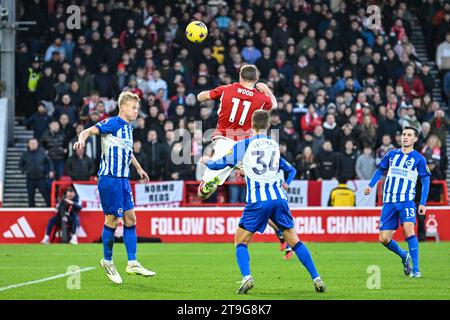 The City Ground, Nottingham, Regno Unito. 25 novembre 2023. Premier League Football, Nottingham Forest contro Brighton e Hove Albion; credito: Action Plus Sports/Alamy Live News Foto Stock