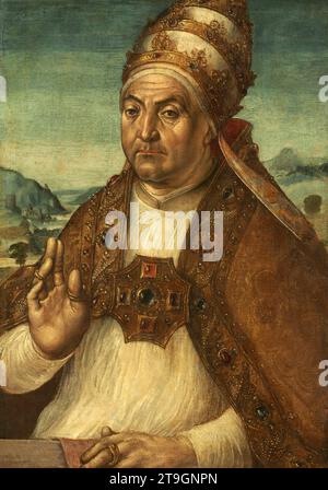 Ritratto di Papa Sisto IV della Rovere di Pedro Berruguete XVI secolo Foto Stock