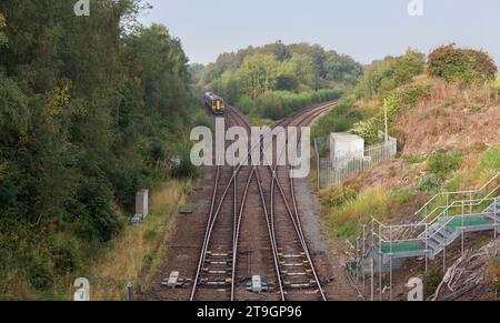 07/09/2023 Whitwood Junction, Castleford 158872 2L55 0732 Leeds a Sheffield Foto Stock