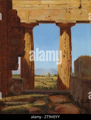 Colonne del Tempio di Nettuno a Paestum 1838 di Constantin Hansen Foto Stock