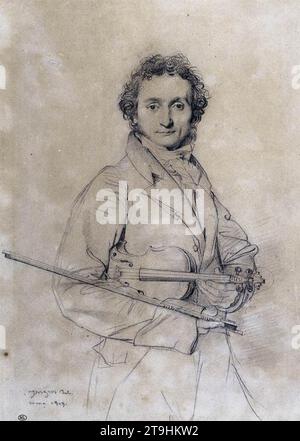 Il violinista Niccolò Paganini 1819 di Jean-Auguste-Dominique Ingres Foto Stock