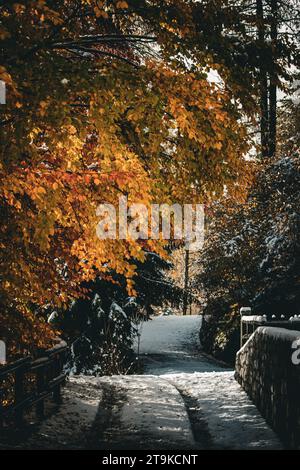 Prima neve sulle montagne italiane Foto Stock