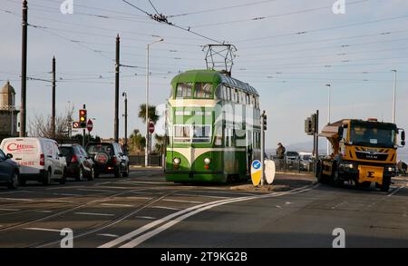 Una giornata intensa nel centro di Fleetwood, Lancashire, Regno Unito, Europa Foto Stock