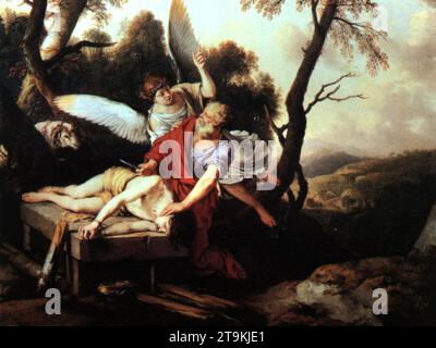 Abraham sacrificing Isaac 1650 di Laurent De la Hyre Foto Stock