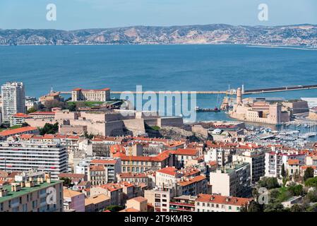 serie de Photos sur la ville de marseille depuis l'Esplanade de Notre Dame de la Garde - Marsiglia foto dalla spianata di Notre Dame de la Garde Foto Stock