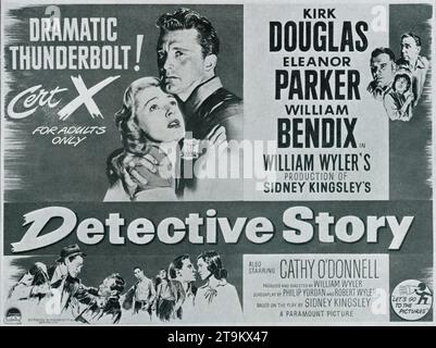 KIRK DOUGLAS ELEANOR PARKER e WILLIAM BENDIX in DETECTIVE STORY 1951, regista/produttore WILLIAM WYLER basato sull'opera teatrale di Sidney Kingsley, la sceneggiatura Philip Yordan e Robert Wyler costumi Edith Head Paramount Pictures Foto Stock