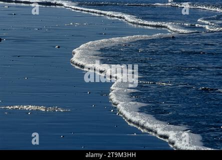 Surf silhouette, Beverly Beach State Park, Oregon Foto Stock