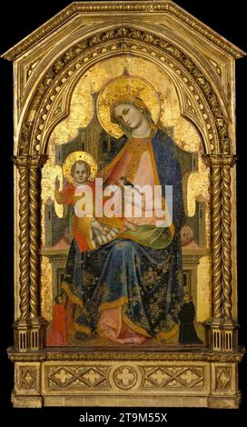 Madonna col bambino in trono con due donatori 1360-65 di Lorenzo Veneziano Foto Stock